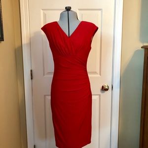 Lauren, Ralph Lauren Red Cocktail Dress, Size 2